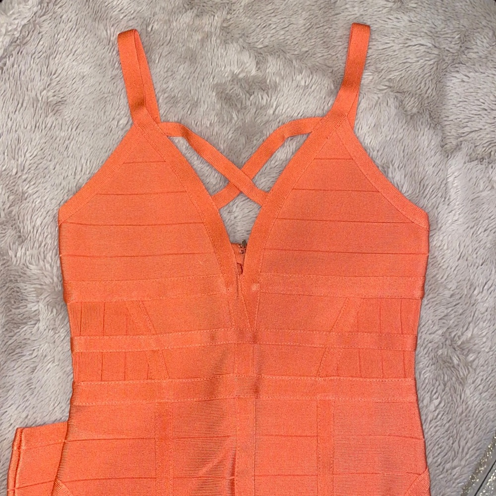 Bebe Coral Bandage Dress
